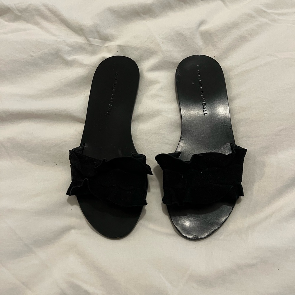 Loeffler Randall Birdie Ruffle Slides (Size 6)